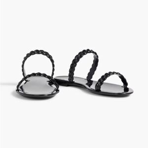 Stuart Weitzman Sawyer Braided Rubber Sandals Black 7 NWT IN BOX